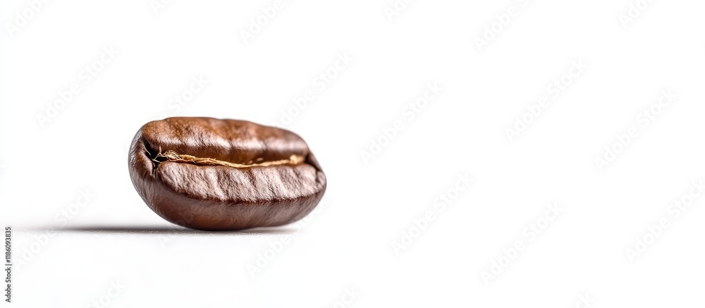 Aufkleber Coffee bean against a white background Blurred roasted coffee bean. with copy space image. Place for adding text or design
