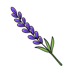 lavender sprig vector icon, singles awareness vector illustration - simple illustration of lavender sprig perfect for logos, and self love -themed designs.