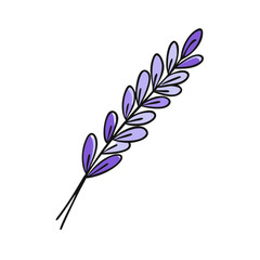 Naklejka premium lavender sprig vector icon, singles awareness vector illustration - simple illustration of lavender sprig perfect for logos, and self love -themed designs.