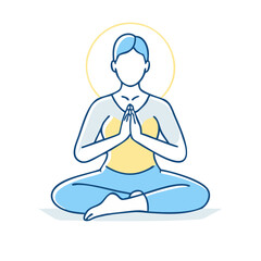 meditation pose vector icon, singles awareness vector illustration - simple illustration of meditation pose perfect for logos, and self love -themed designs.