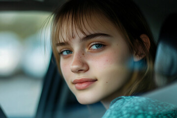 Taxi car trip in the city made genertative ai technology