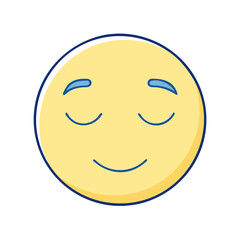 peaceful face emoji vector icon, singles awareness vector illustration - simple illustration of peaceful face emoji perfect for logos, and self love -themed designs.