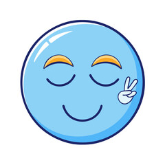 Obraz premium peaceful face emoji vector icon, singles awareness vector illustration - simple illustration of peaceful face emoji perfect for logos, and self love -themed designs.