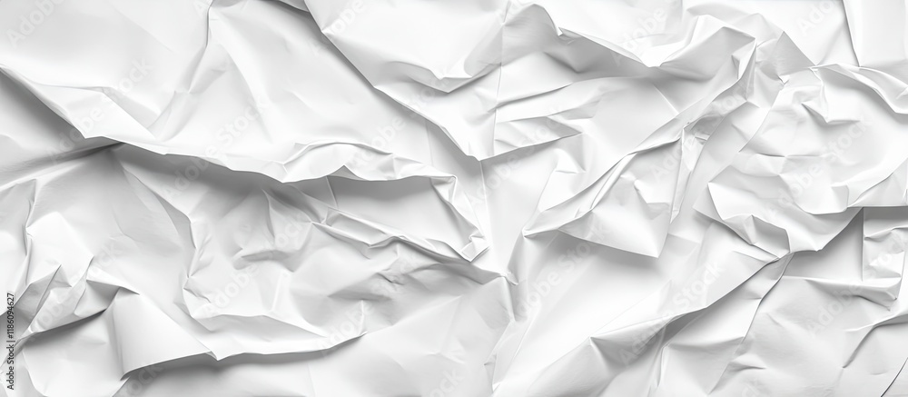 Fototapete Clean crumpled white paper abstract background. with copy space image. Place for adding text or design