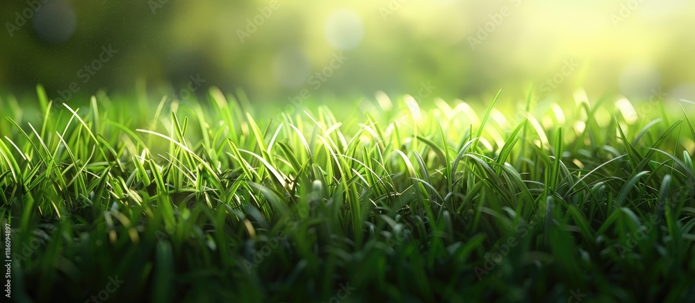 Poster background of newly grown grass shallow depth of field. with copy space image. place for adding text