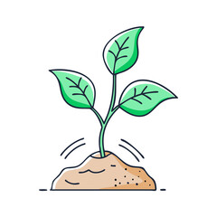 plant sprouting vector icon, singles awareness vector illustration - simple illustration of plant sprouting perfect for logos, and self love -themed designs.