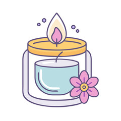 scented candle vector icon, singles awareness vector illustration - simple illustration of scented candle perfect for logos, and self love -themed designs.
