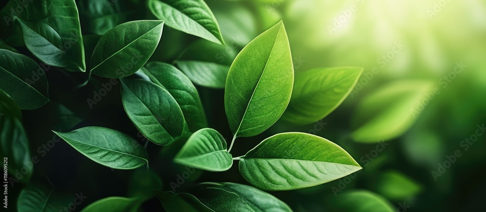 Fototapete green leaves as a background. with copy space image. place for adding text or design