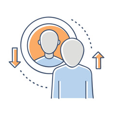 self reflection vector icon, singles awareness vector illustration - simple illustration of self reflection perfect for logos, and self love -themed designs.