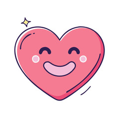 smiling heart vector icon, singles awareness vector illustration - simple illustration of smiling heart perfect for logos, and self love -themed designs.