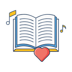 soulful book vector icon, singles awareness vector illustration - simple illustration of soulful book perfect for logos, and self love -themed designs.