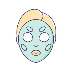 spa face mask vector icon, singles awareness vector illustration - simple illustration of spa face mask perfect for logos, and self love -themed designs.