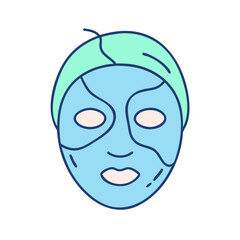 spa face mask vector icon, singles awareness vector illustration - simple illustration of spa face mask perfect for logos, and self love -themed designs.