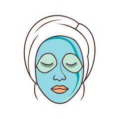 spa face mask vector icon, singles awareness vector illustration - simple illustration of spa face mask perfect for logos, and self love -themed designs.