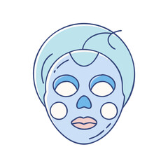 spa face mask vector icon, singles awareness vector illustration - simple illustration of spa face mask perfect for logos, and self love -themed designs.