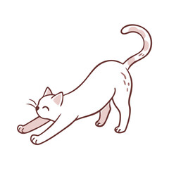 stretching cat vector icon, singles awareness vector illustration - simple illustration of stretching cat perfect for logos, and self love -themed designs.