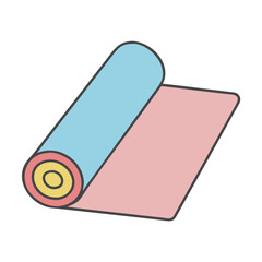 yoga mat vector icon, singles awareness vector illustration - simple illustration of yoga mat perfect for logos, and self love -themed designs.