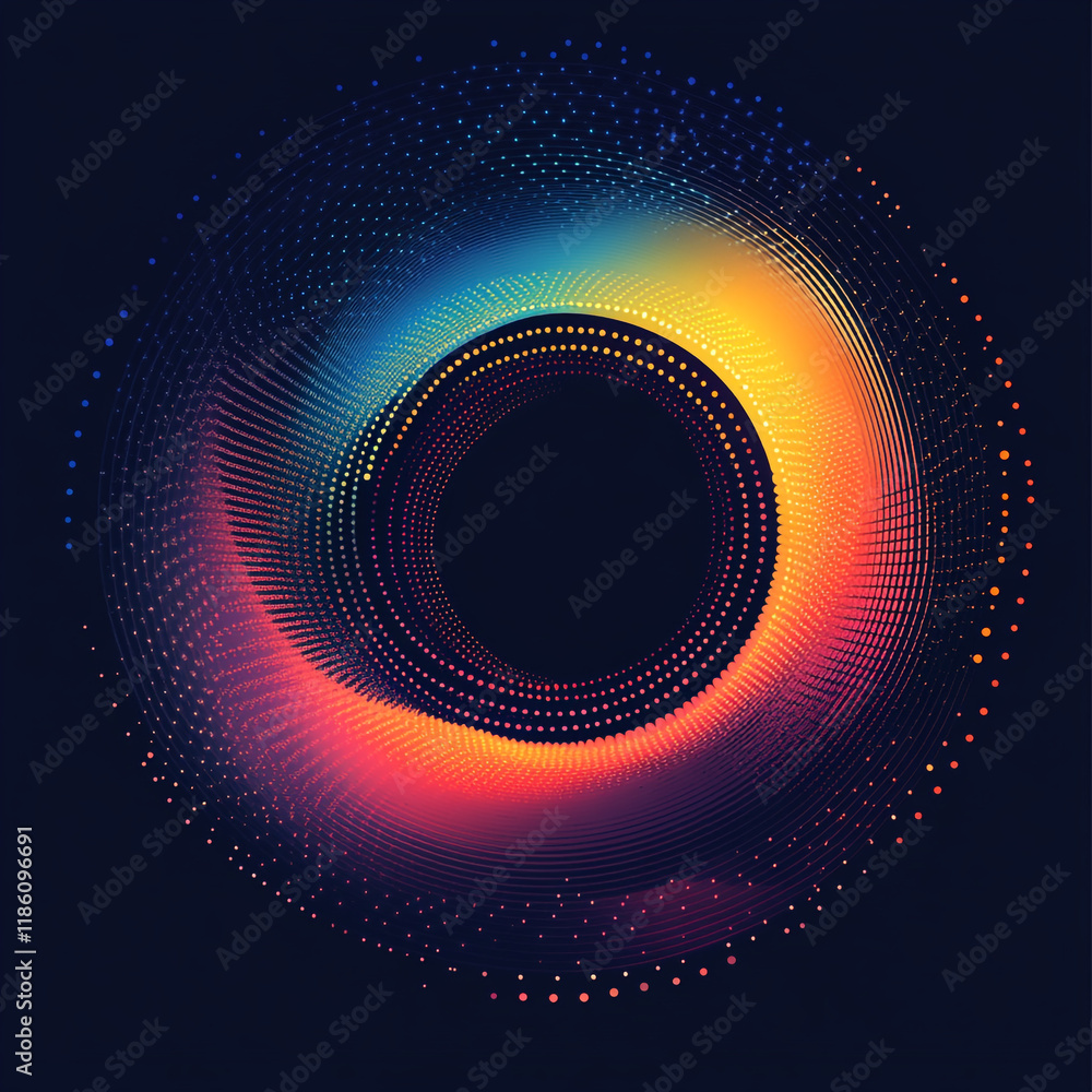 Poster colorful abstract swirl design showcasing vibrant hues and dynamic patterns at night