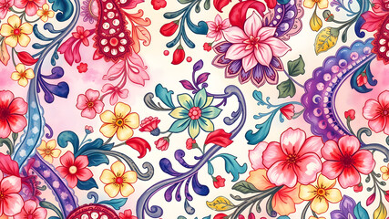 Floral background pattern. Generative AI