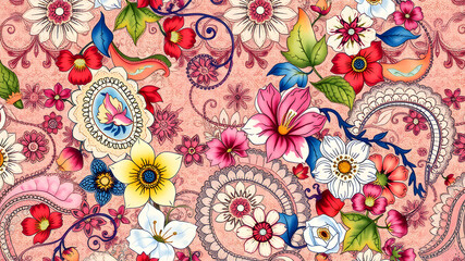 Floral background pattern. Generative AI