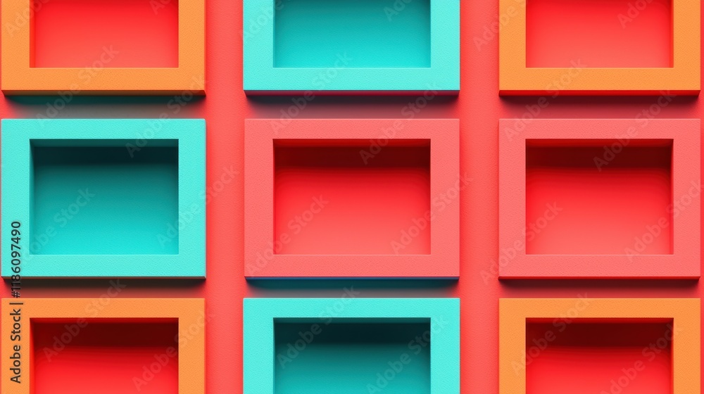 Poster abstract colorful square pattern background - modern geometric design