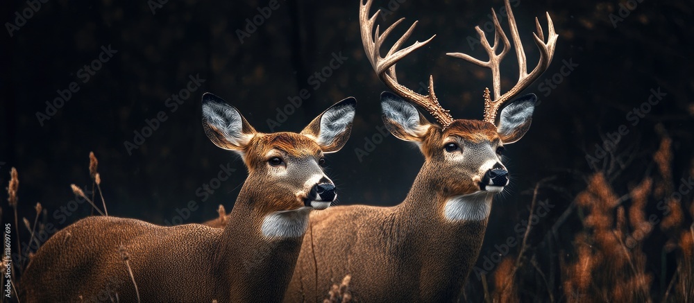 Leinwandbilder buds of a whitetail natural landscape. with copy space image. Place for adding text or design