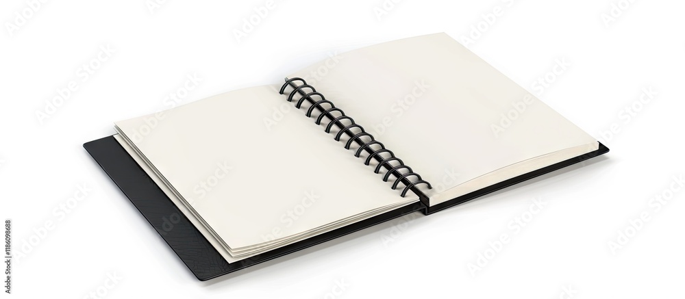 Poster blank black notebook isolated on a white background. with copy space image. Place for adding text or design