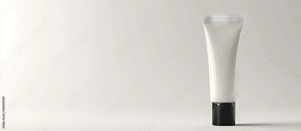 Poster empty tube of cosmetic product isolated on white. with copy space image. place for adding text or de