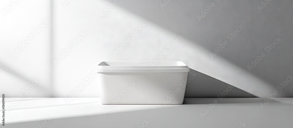 Poster Box ice cream container and blank area on the right. with copy space image. Place for adding text or design
