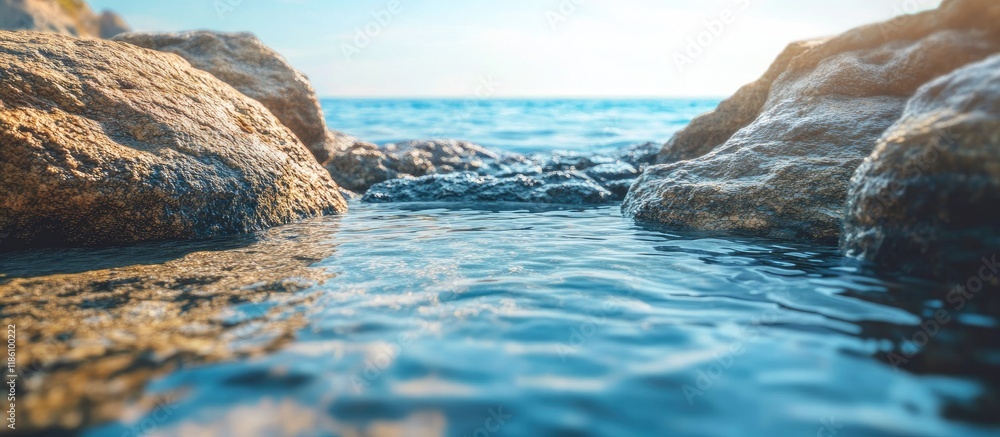 Leinwandbilder stunning rocks and seawater. with copy space image. place for adding text or design