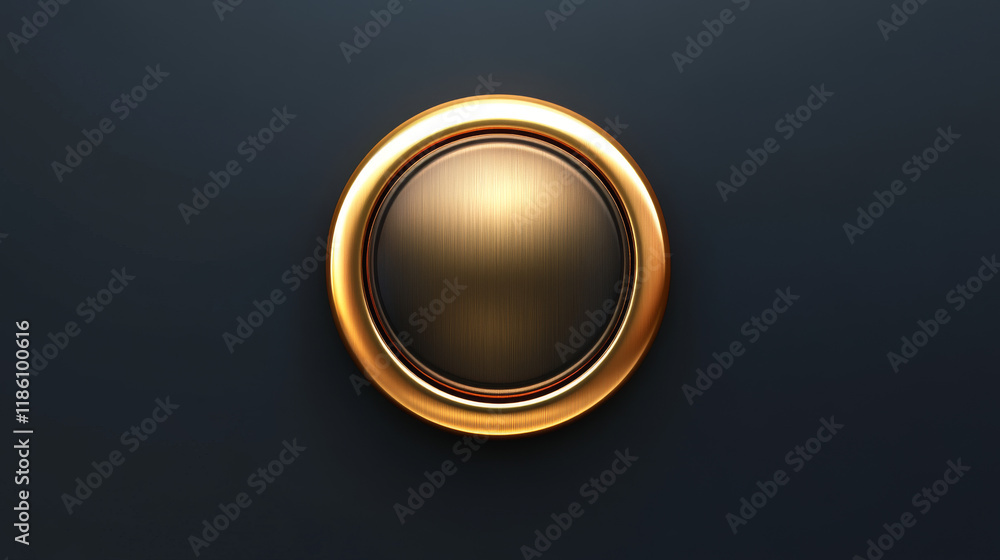 Poster metallic gold gradient abstract button and frame