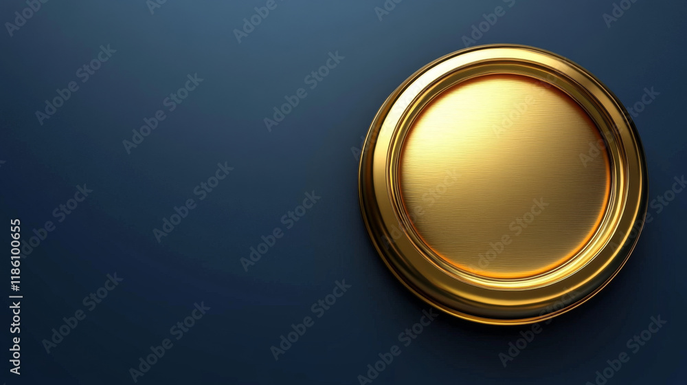 Aufkleber metallic gold gradient abstract button and frame