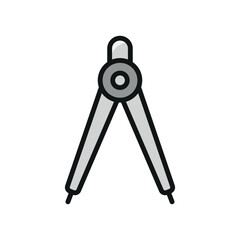 Ruler compass icon featuring a sleek and modern style, ideal for adding accuracy to engineering, architecture, or design-related projects