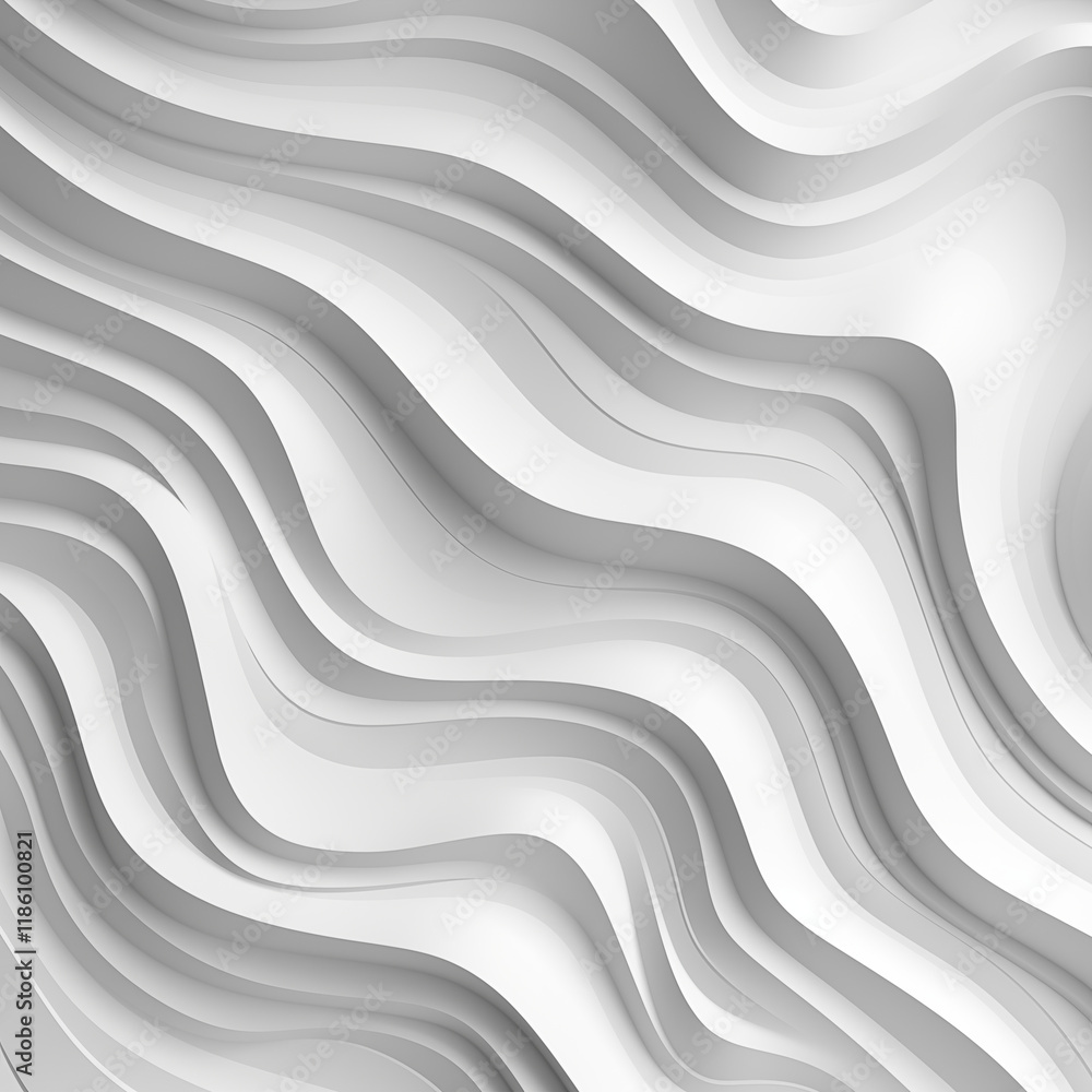 Poster abstract gray wave pattern modern 3d curved lines background