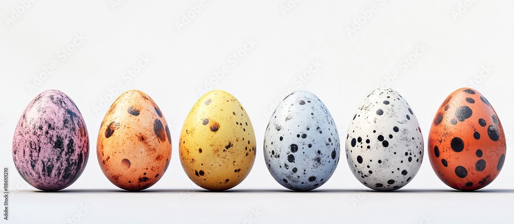Fototapete easter eggs on a white background. with copy space image. place for adding text or design