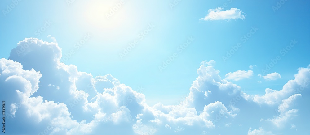 Fototapete blue sky backdrop with clouds. with copy space image. Place for adding text or design