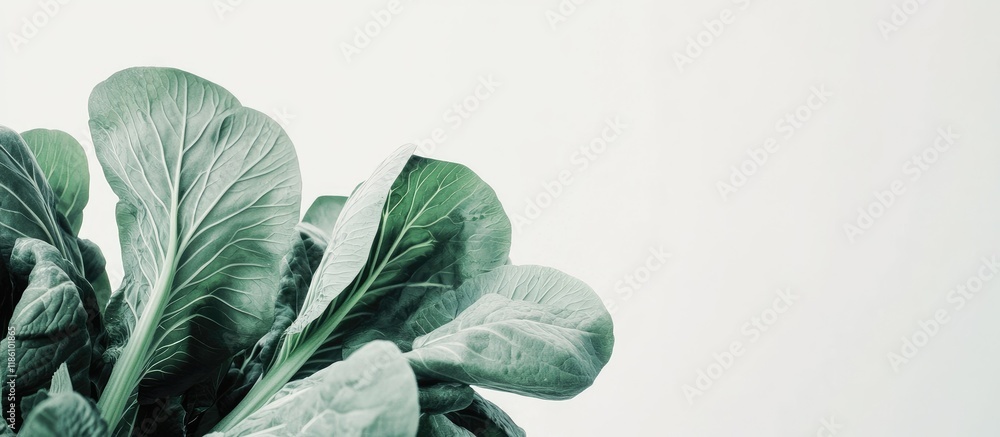 Fototapete pok choi against a white background. with copy space image. place for adding text or design
