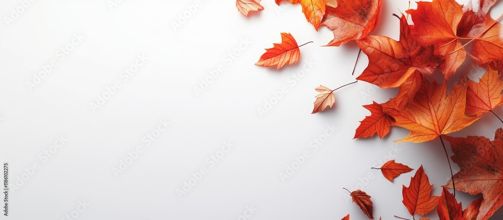 Leinwandbilder bright autumn leaves against a light background. with copy space image. place for adding text or des