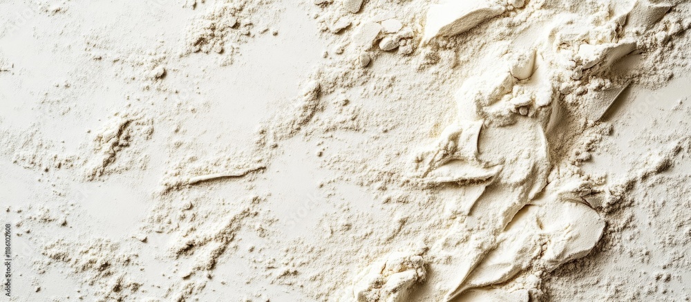 Poster Top view of a square copy space on a flour background