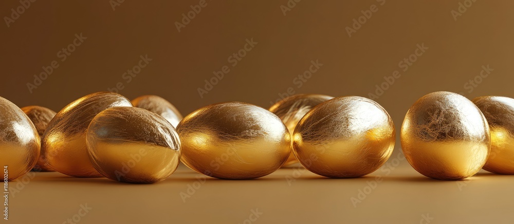Poster lucky gold eggs. with copy space image. place for adding text or design