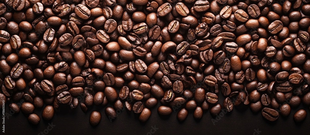 Leinwandbilder Background texture of coffee beans. with copy space image. Place for adding text or design