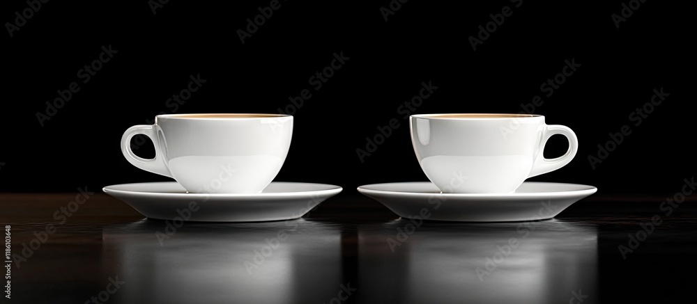 Aufkleber Two Espresso Cups. with copy space image. Place for adding text or design