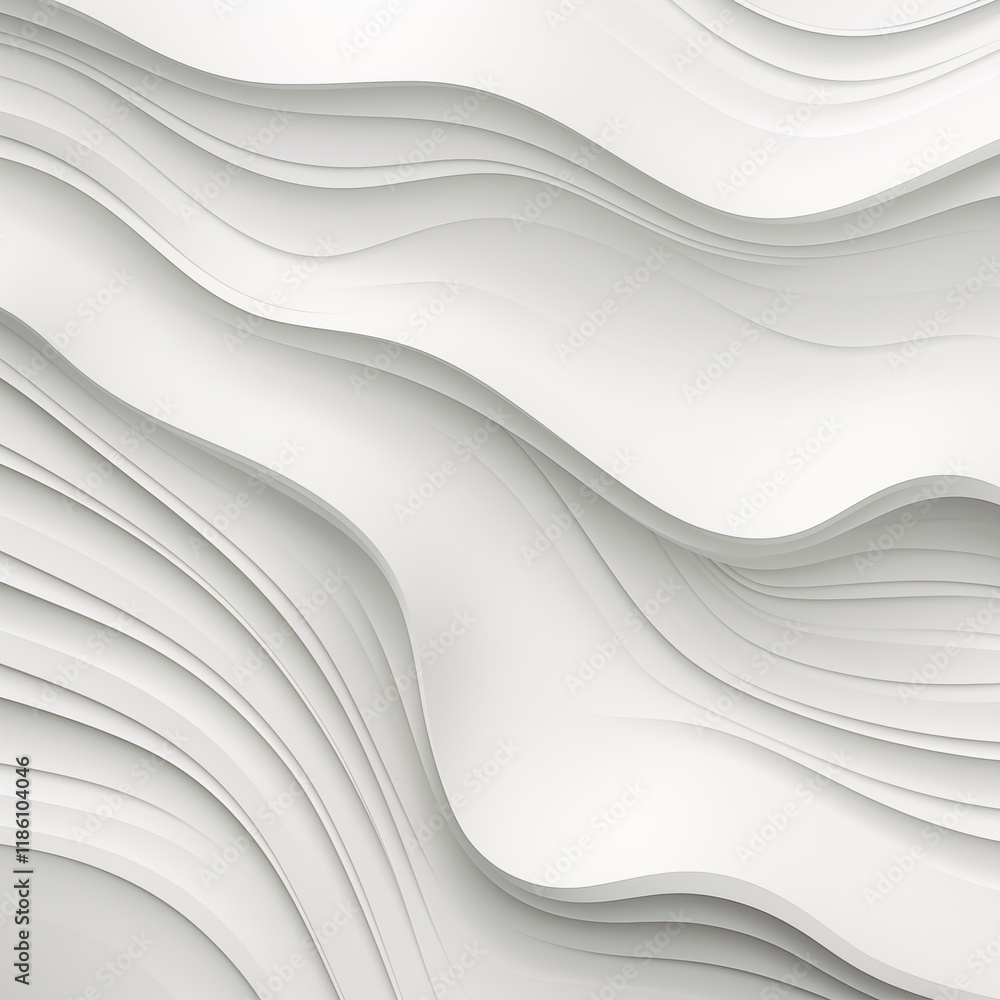 Poster abstract white wave pattern layered curves background modern design texture