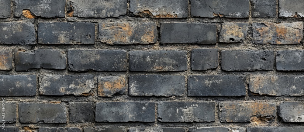 Poster Gray brick wall Outside of an old structure Retro interior texture. with copy space image. Place for adding text or design