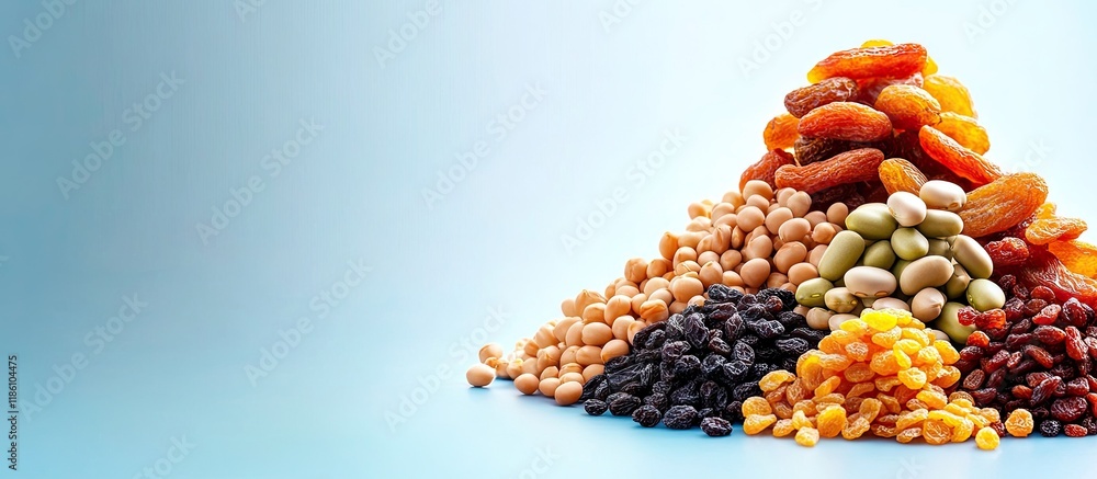 Aufkleber A variety of various dried fruits Legume family. with copy space image. Place for adding text or design