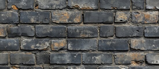 Fototapeta premium Gray brick wall Outside of an old structure Retro interior texture. with copy space image. Place for adding text or design