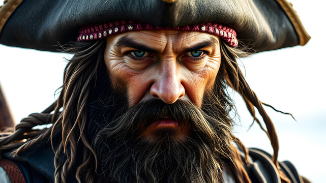 Handsome male pirate. Generative AI