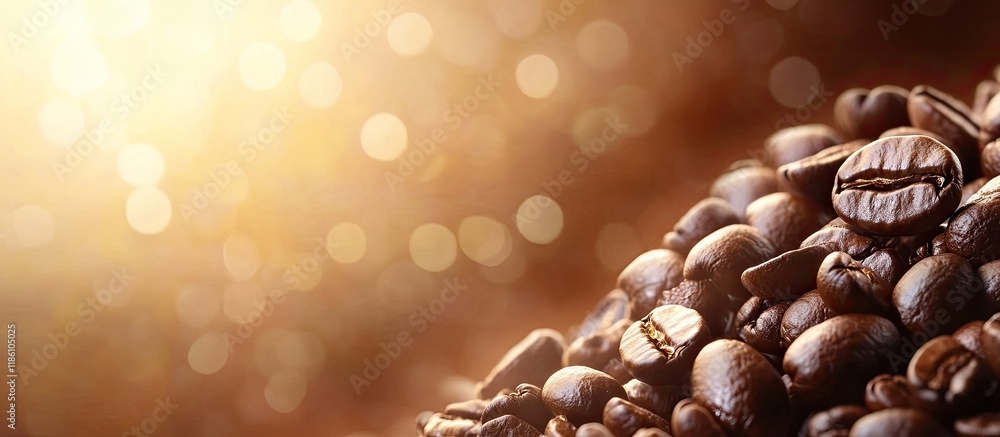 Aufkleber Background of Roasted Coffee Beans. with copy space image. Place for adding text or design