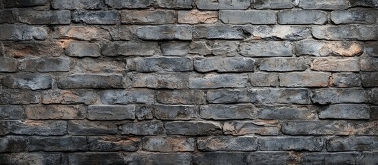 Aged gray brick wall Texture of the brick surface. with copy space image. Place for adding text or design