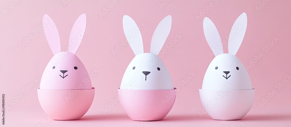 Aufkleber easter bunny paper gift egg wrap diy concept idea children s crafts for easter with a minimalist app